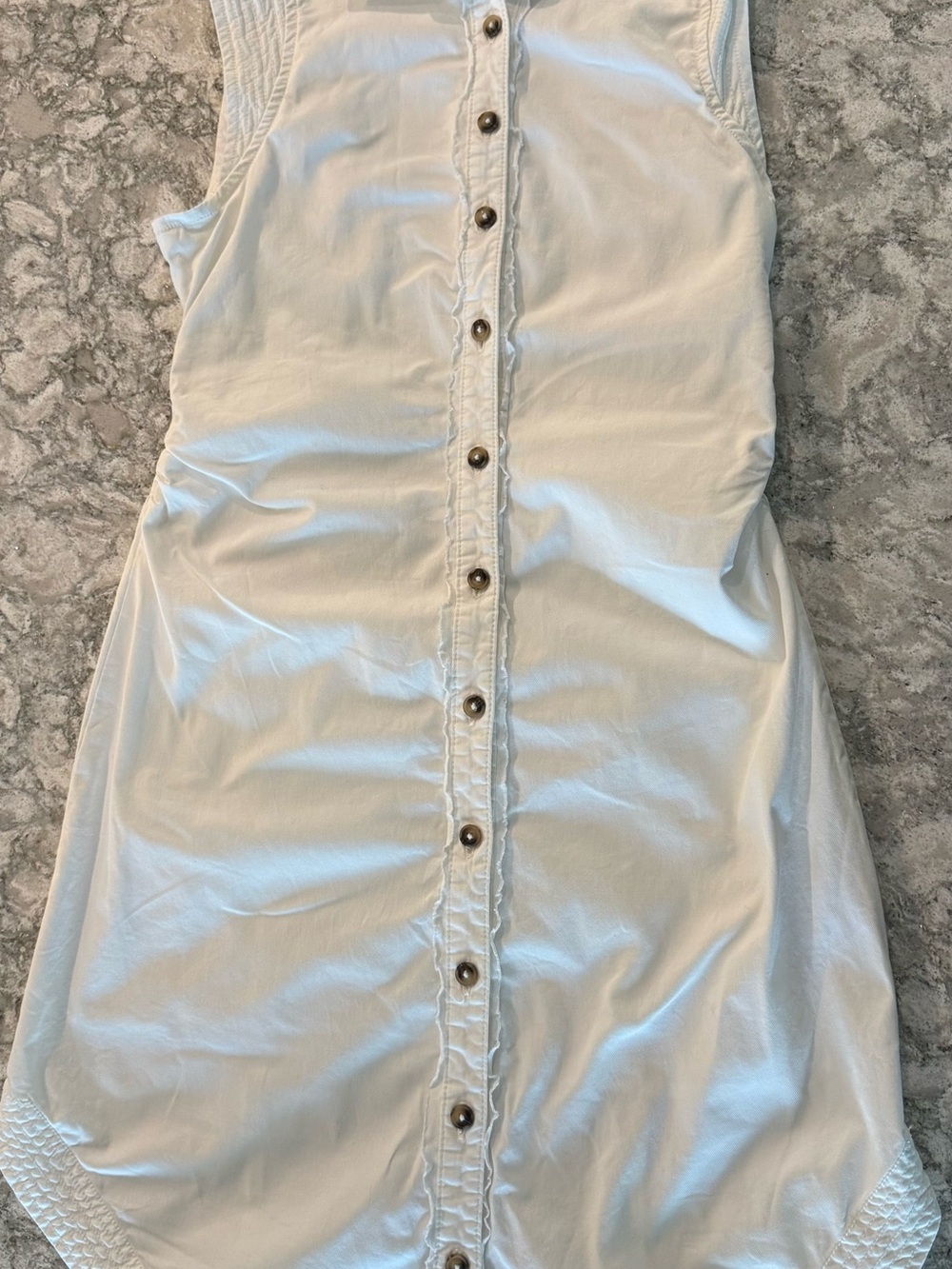 Anthropologie Pilcro White Sleeveless Button-Down Cotton Blend Dress size M - Picture 4 of 9